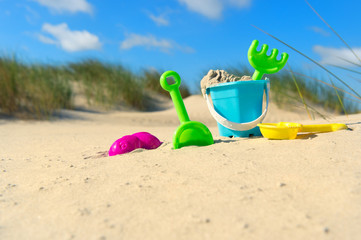 Camping with tent at the beach