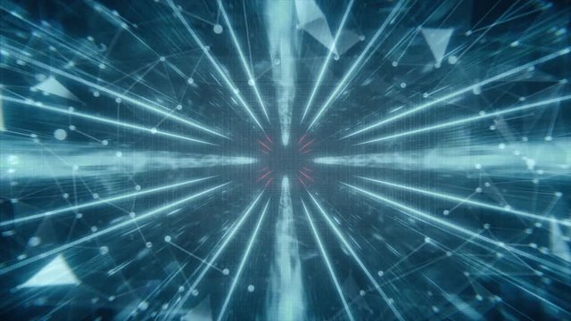 Absrtact technological tunnel motion 4k animated background