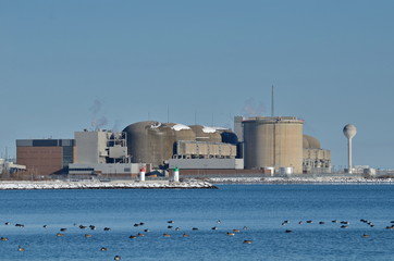 Pickering Nuclear Power station located on Lake Ontario in Ontario, Canada.