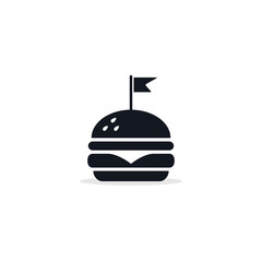 Burger icon, Fast food symbol, vector simple black isolated illustration