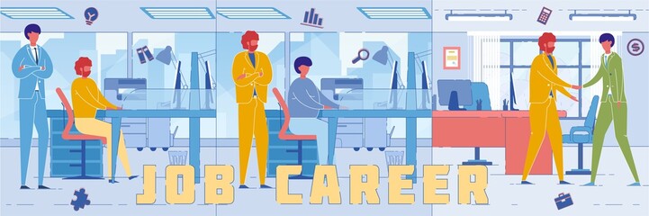 Workers Path up Career Ladder Word Concept Banner