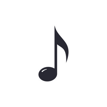 Note music Icon. Vector isolated flat design illustration