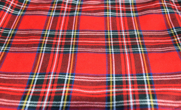 Lovely red tartan fabric pattern