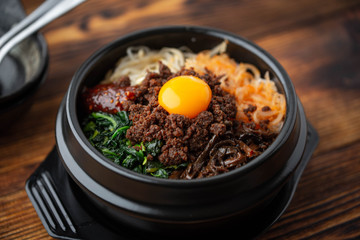 korean famouse hot stone bowl bibimbap