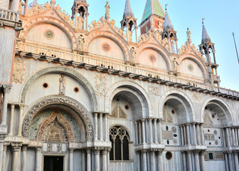 Fototapeta na wymiar Facade of Basilica di San Marco, Saint Mark's Cathedral Venice, Italy