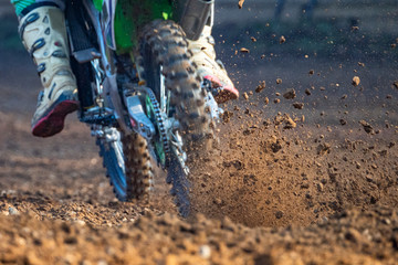 Motocross scene on a trail