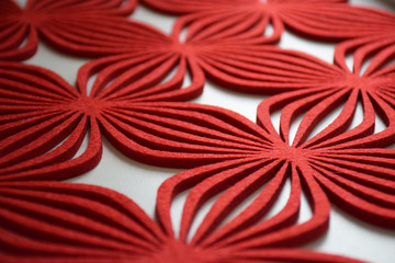 Red patterned meal placemat