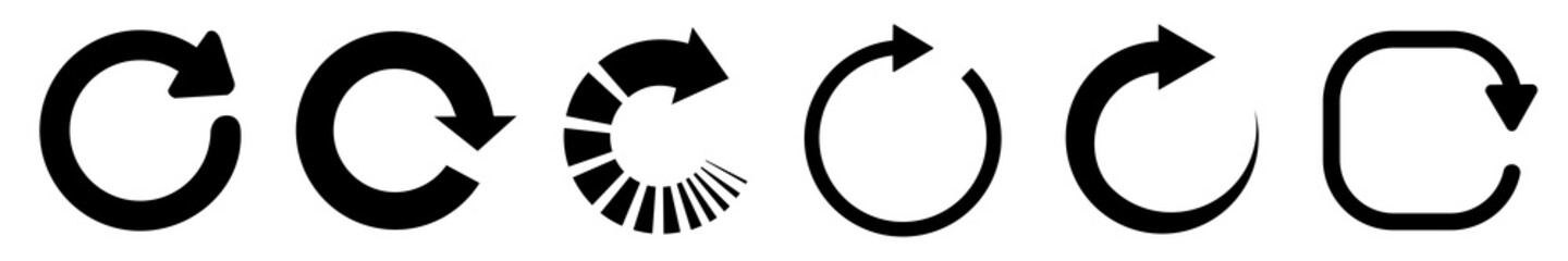 Refresh icon set isolated, reload sign, refresh – stock vector - obrazy, fototapety, plakaty