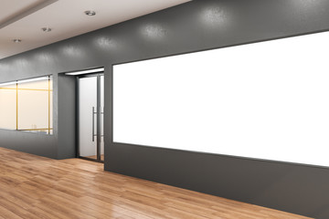 Modern office interior room with empty billboard