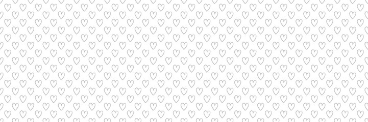 Background with hearts. Seamless monochrome wallpaper. Black and white illustration. Print for design