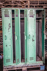 Old green lockers