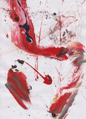 Title my artwork is `angry`. The medium painting acrylic on paper with abstract style, impressionism.