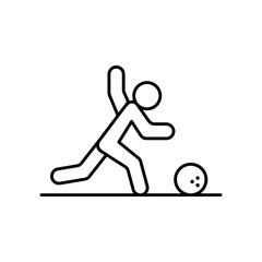 Bowling throw ball icon. Simple line, outline vector elements of prize icons for ui and ux, website or mobile application