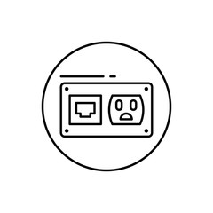 Socket, connector icon. Simple line, outline vector elements of connectors and cables icons for ui and ux, website or mobile application