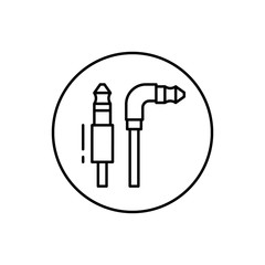 Jack connector icon. Simple line, outline vector elements of connectors and cables icons for ui and ux, website or mobile application