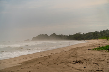 Misty tropical beach