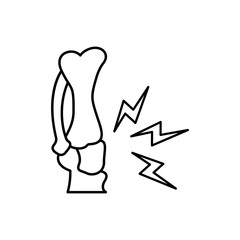 Broken bone icon. Simple line outline vector orthopedics icons for ui and ux website or mobile application