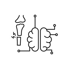 Brain headache icon. Simple line outline vector orthopedics icons for ui and ux website or mobile application