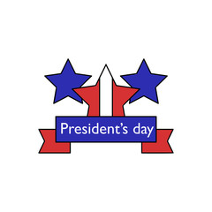 President day stars icon. Simple line, outline vector elements of color public holiday icons for ui and ux website or mobile application