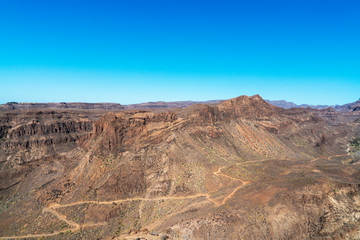 Landscape with mountains in sunny winter day in Gran Canaria