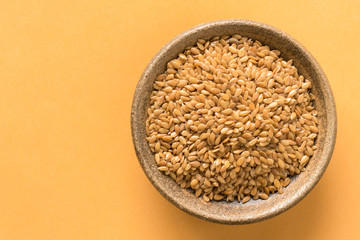 Gold Flaxseeds in a Bowl