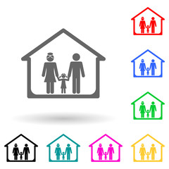 married couple in the house multi color style icon. Simple glyph, flat vector of family icons for ui and ux, website or mobile application