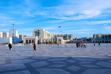 Casablanca square in front of Hassan II mosque