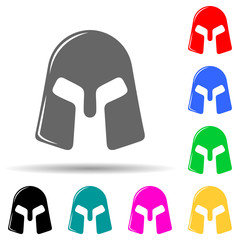 warrior's helmet multi color style icon. Simple glyph, flat vector of fight icons for ui and ux, website or mobile application