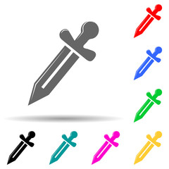 warrior's sword multi color style icon. Simple glyph, flat vector of fight icons for ui and ux, website or mobile application