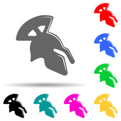 roman helmet multi color style icon. Simple glyph, flat vector of fight icons for ui and ux, website or mobile application