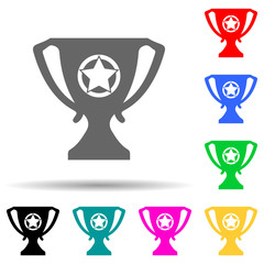 victorious cup multi color style icon. Simple glyph, flat vector of fight icons for ui and ux, website or mobile application