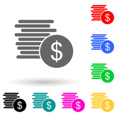 a penny of money multi color style icon. Simple glyph, flat vector of finance icons for ui and ux, website or mobile application