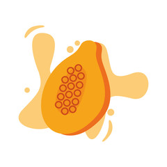 fresh papaya fruit isolated icon