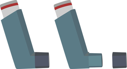 Inhaler for breathing problems open and closed © Gregory