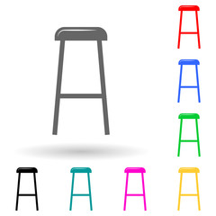 stool multi color style icon. Simple glyph, flat vector of furniture icons for ui and ux, website or mobile application