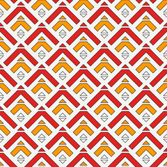 Arrows, scales seamless pattern. Ethnic, tribal print. Squama, chevrons ornament. Repeated arrowhead, triangular shapes