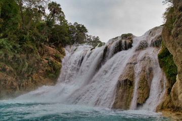 Fototapeta premium beautiful waterfalls paintings,Waterfall in the (EL SALTO-EL MECO) san luis potosi Mexicopotosi Mexico