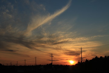 夕日　夕焼け　夕景