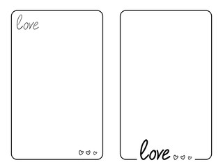 Template for postcard. Black frame on a white background