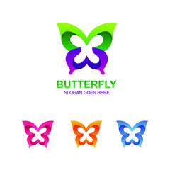 Butterfly abstract logo design vector
