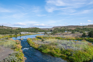 River Rauda, meaning red river, in thjorsardalur in Iceland