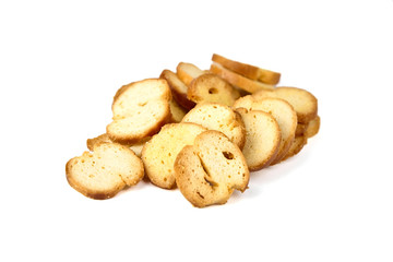 Bruschette chips, sliced grilled bread, beer snack