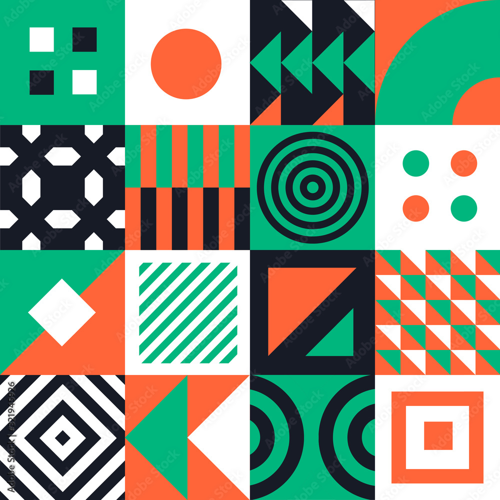 Poster Geometric minimal pattern. Abstract vector geometrical background.