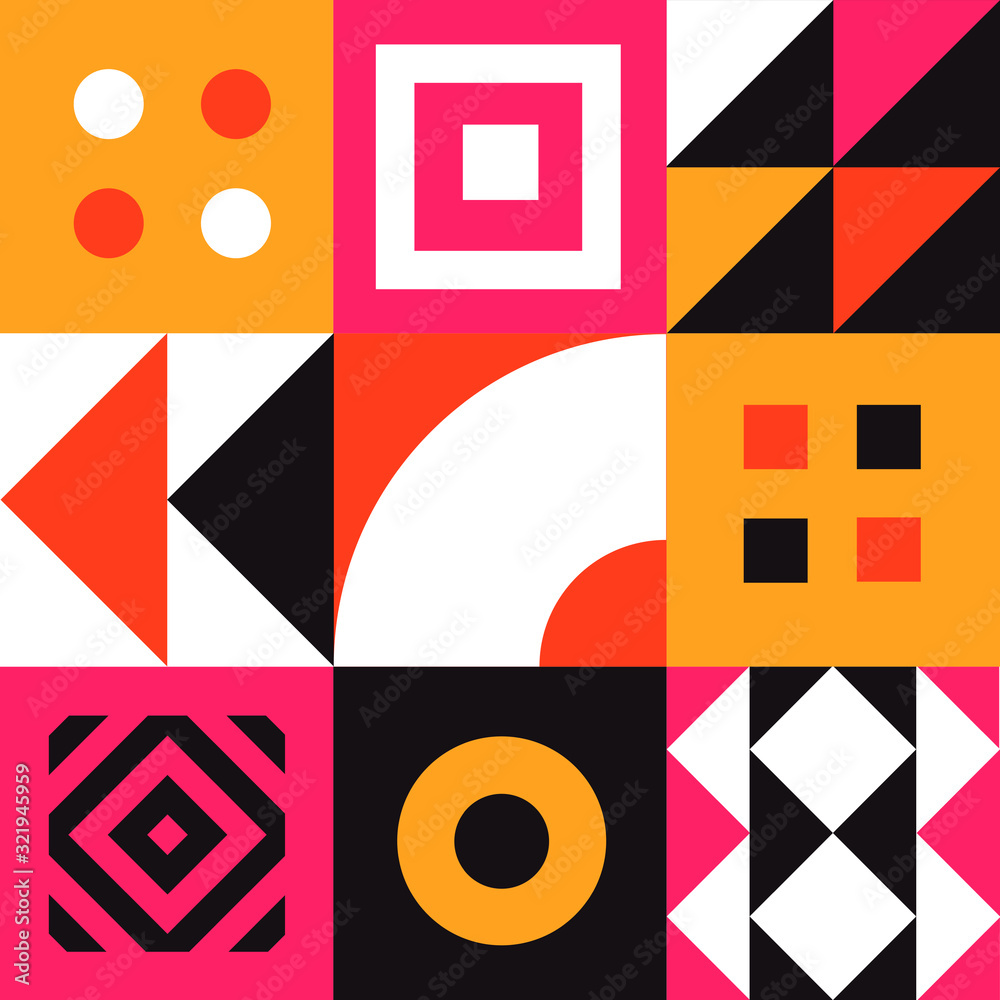 Leinwandbilder geometric minimal pattern. abstract vector geometrical background.
