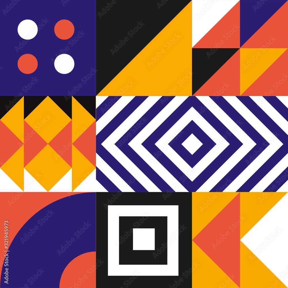 Aufkleber geometric minimal pattern. abstract vector geometrical background.