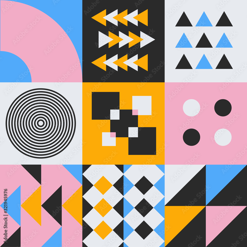 Aufkleber Geometric minimal pattern. Abstract vector geometrical background.