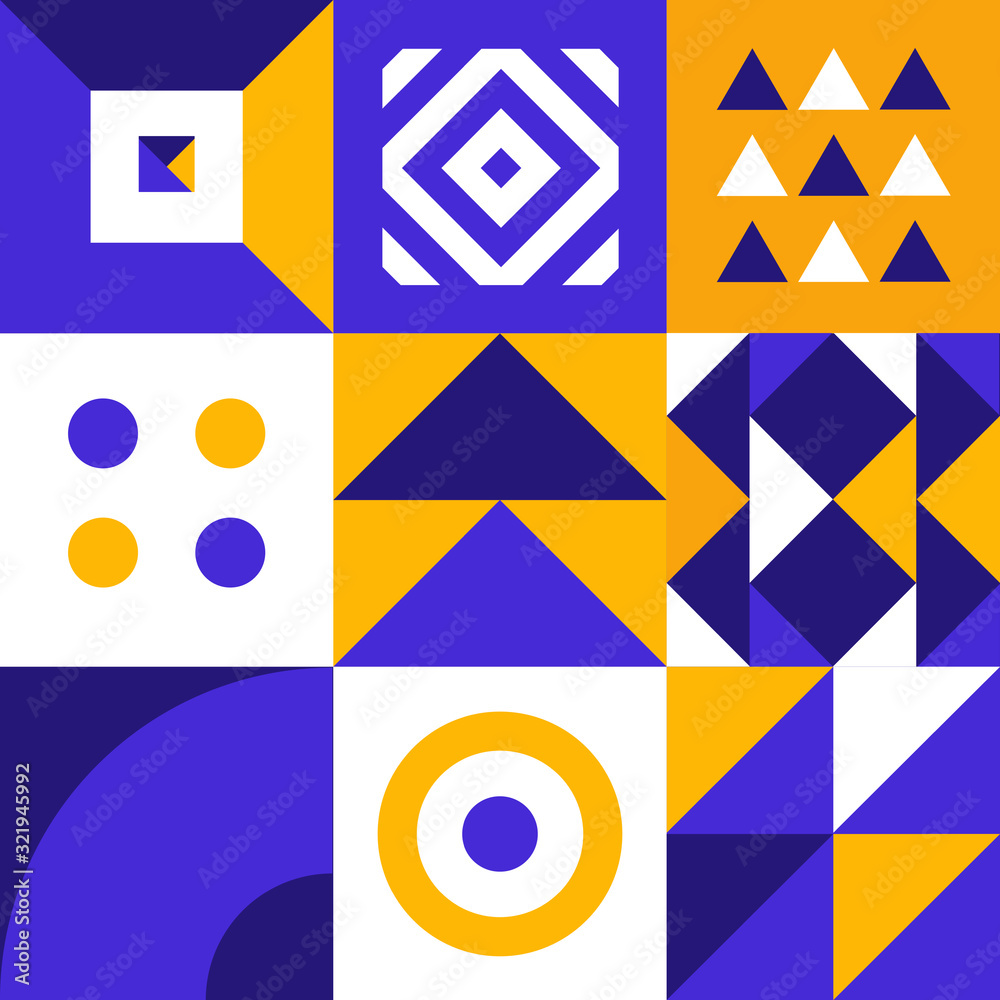 Aufkleber Geometric minimal pattern. Abstract vector geometrical background.