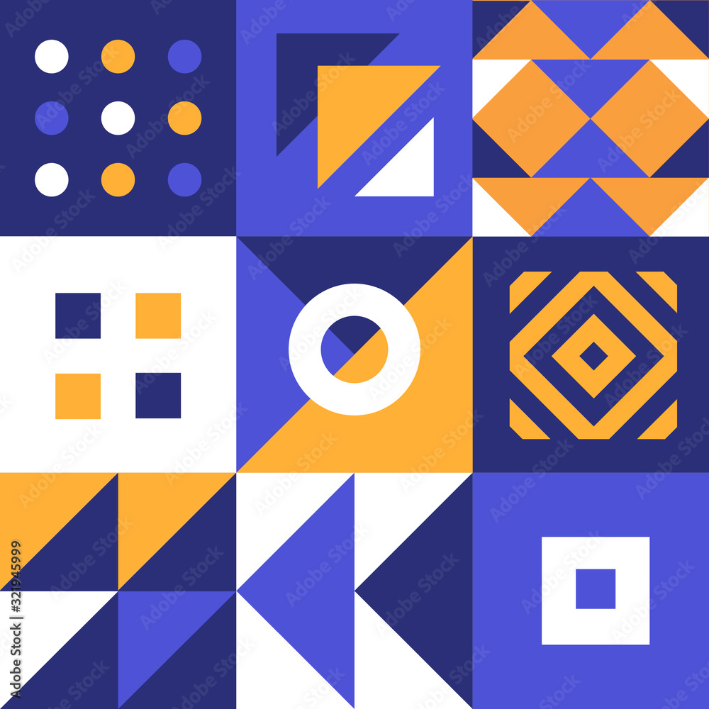 Aufkleber Geometric minimal pattern. Abstract vector geometrical background.