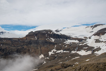 View of the landscape surrounding Vatnajokull glacier in Iceland