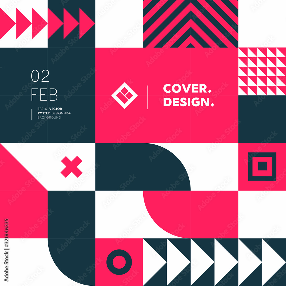 Aufkleber simple geometric pattern. modern minimal geometrical background.